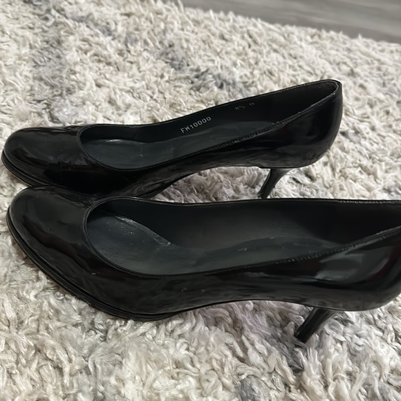 Stuart Weitzman Patent Leather Pumps Heel Shoes Black around Toe 8.5 N - Picture 3 of 7